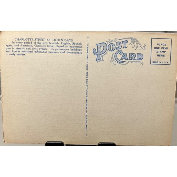 Postcards Charlotte Street Of Olden Days St Augustine Unposted Buildings Vintage - Picture 5 of 5